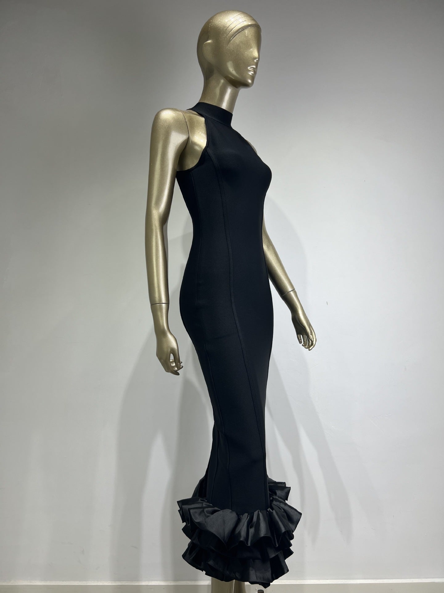 Women Elegant Sleeveless Tiered Hem Party Bandage Dress 11