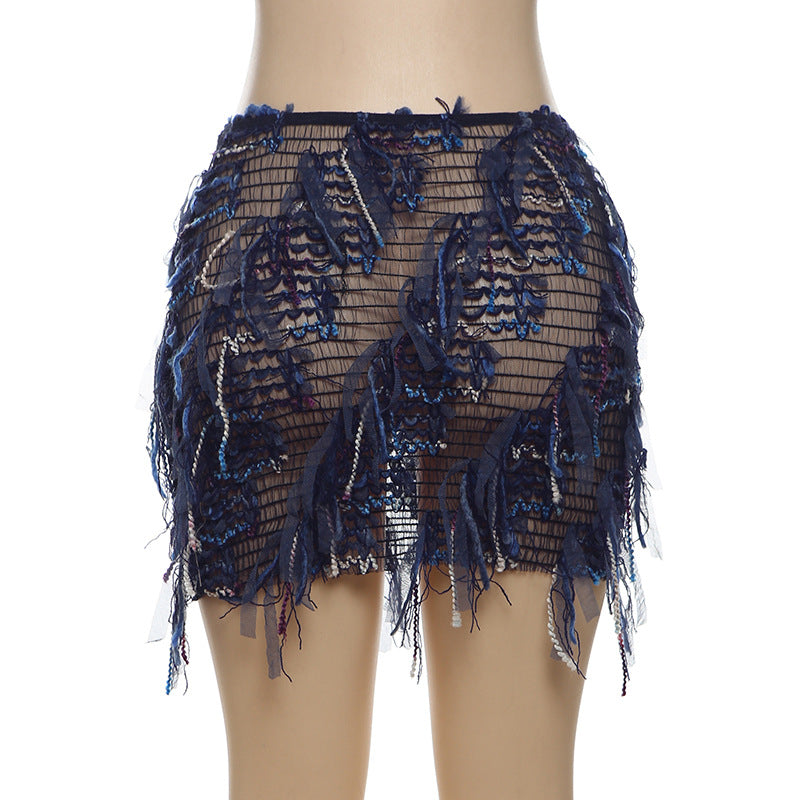 Women Summer Style Striped Tassel Bodycon Skirt 15