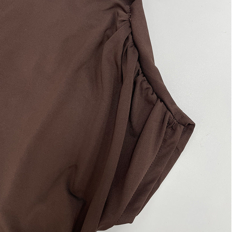 Women's Fashion Slash Shoulder Sexy Crop Top & Slit Skirt Set 14