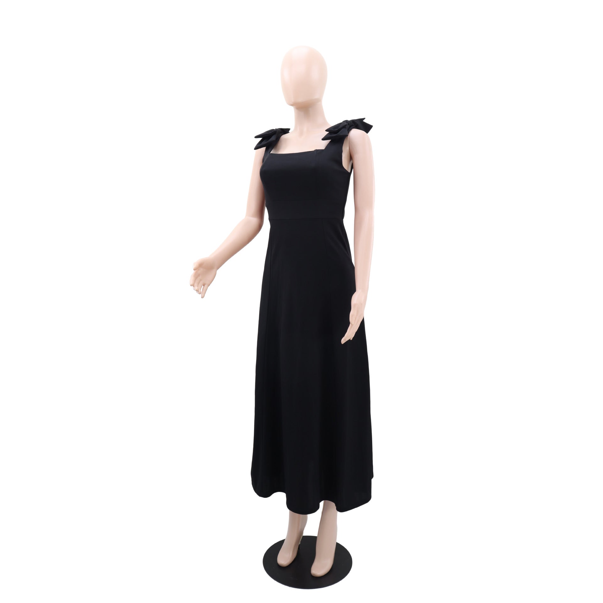 Women Solid Bow Dress 6