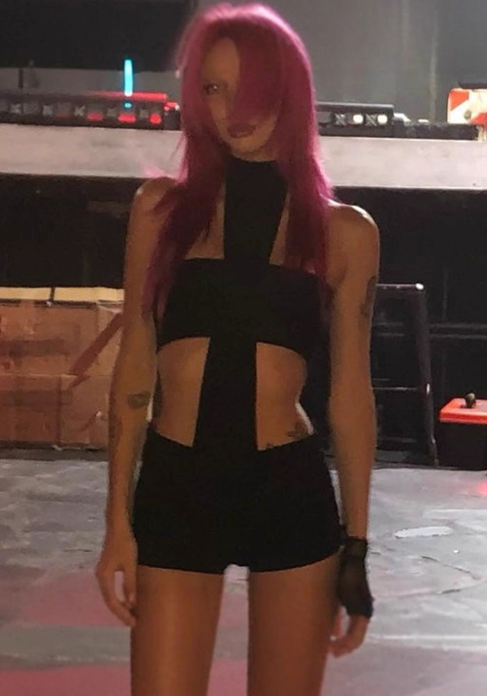 Sexy Slim Halter Neck Strapless Two-Piece Shorts Set