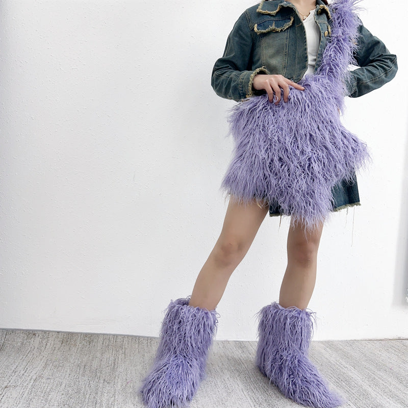 Fashion Girl Furry Messenger Bag 39