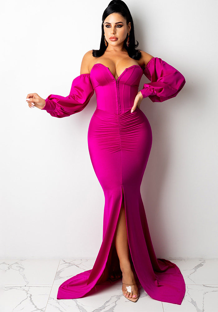 Women Sexy Solid Long Dress