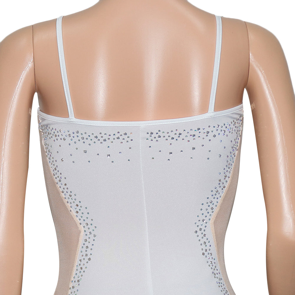 Women Sexy Beaded Sleeveless Mesh See-Through Maxi Dress 19