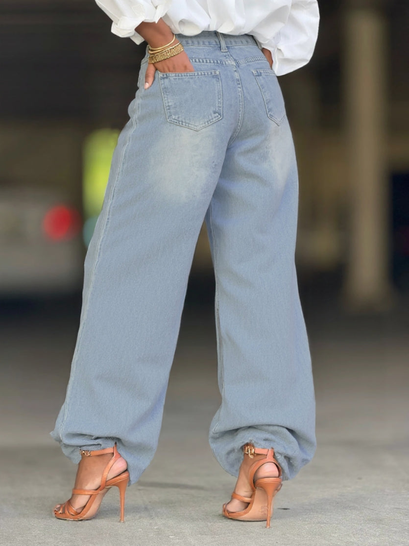 Rose Ripped Women's Denim Pants 3