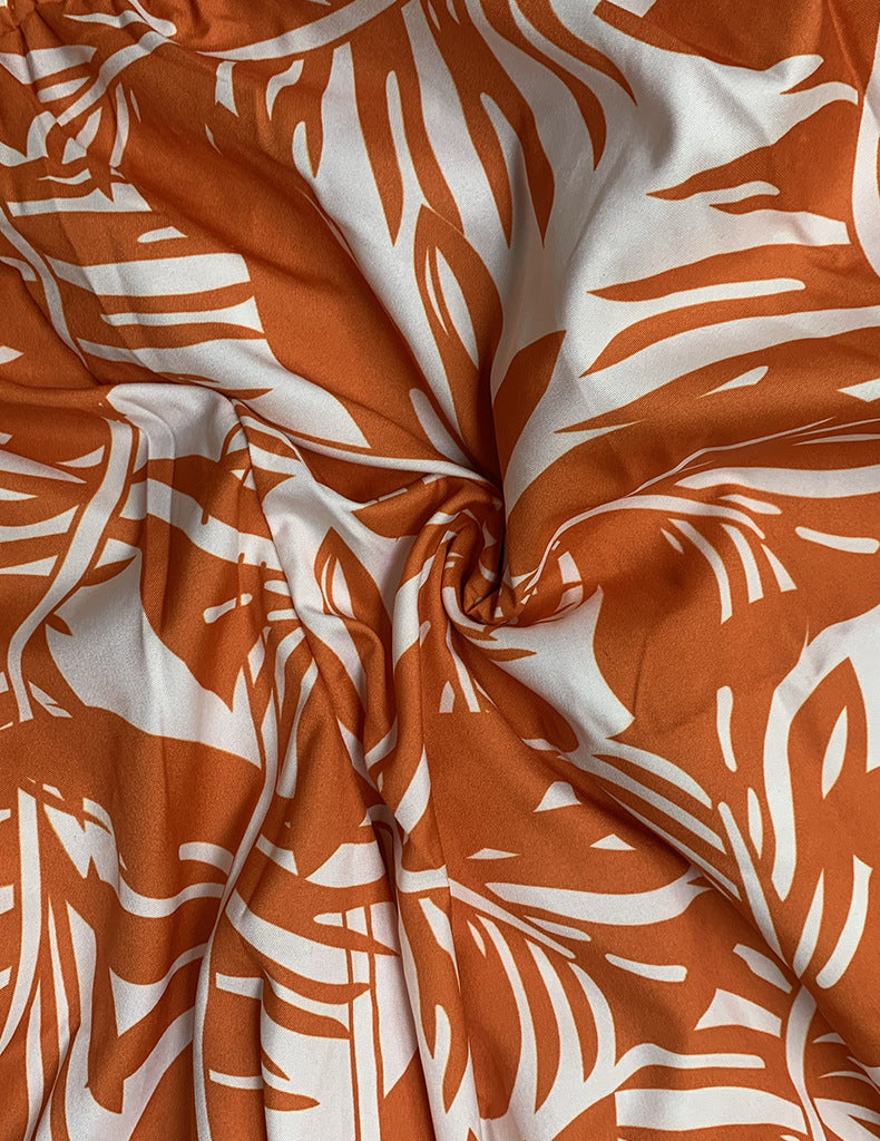 Autumn Women's Fashion Chic Print Pants Long Sleeve V-Neck Top Two-Piece Set 10