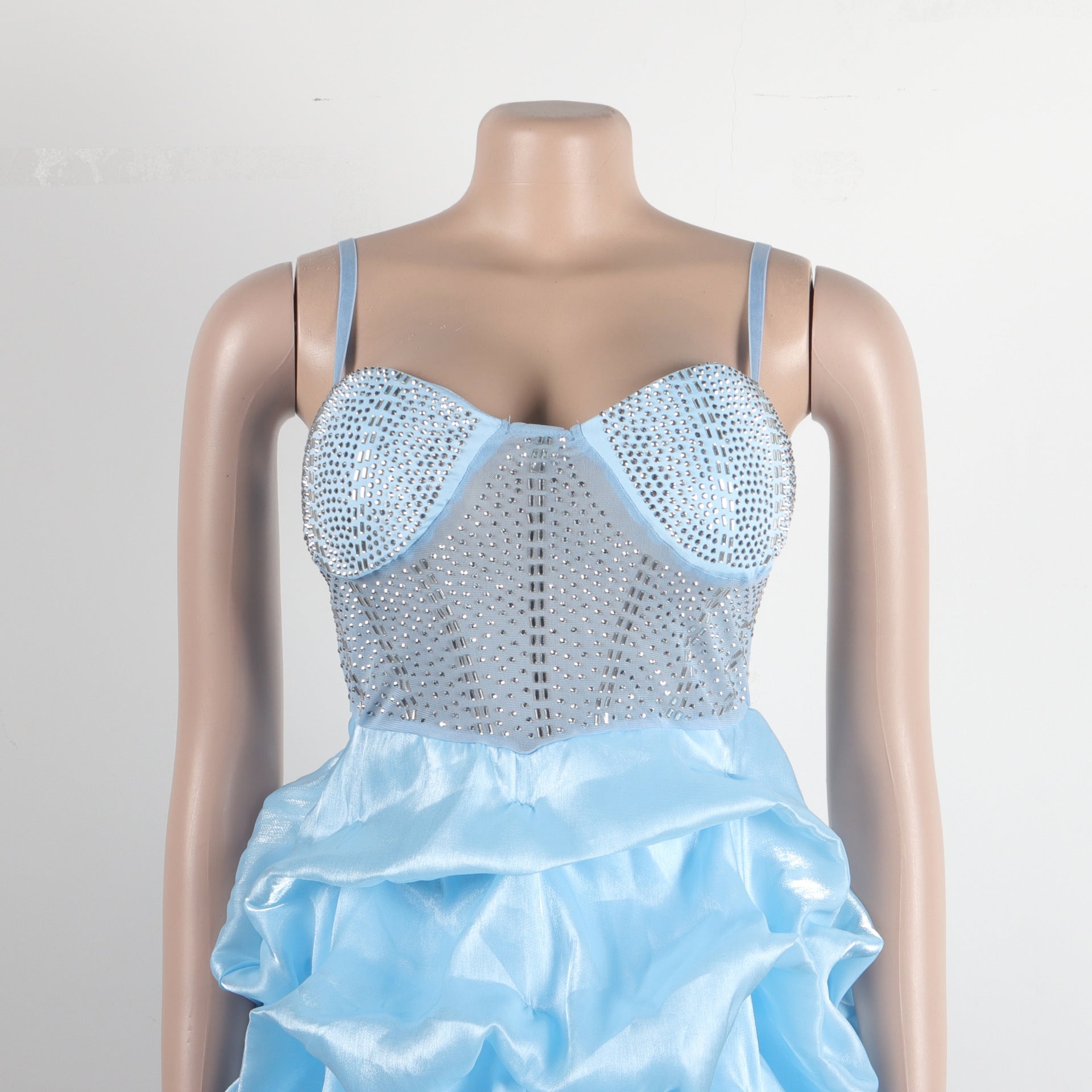 Women Sexy Beaded Stretch Camisole Cascading Ruffles Dress Tutu 71