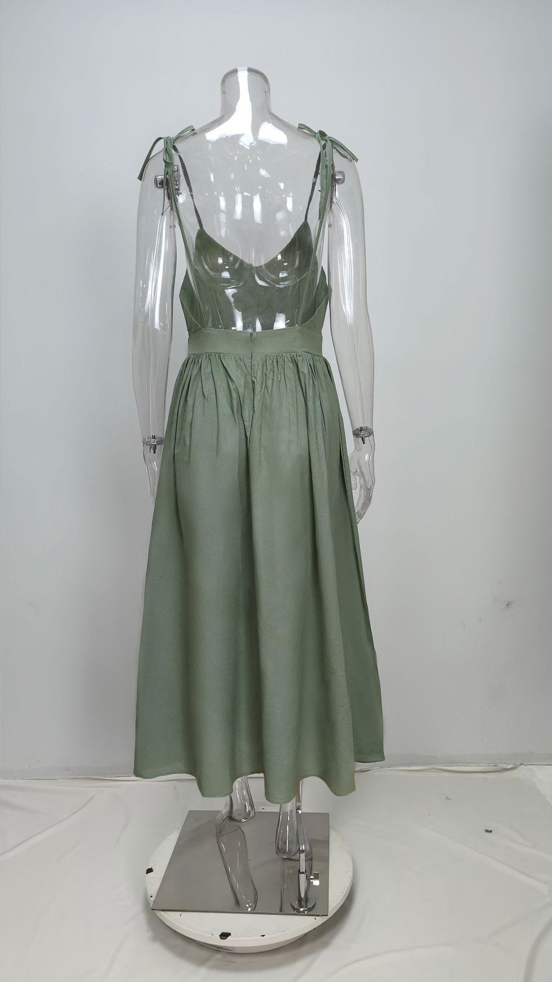 Women Spring elegant sexy Lace-Up Backless suspender dress 15