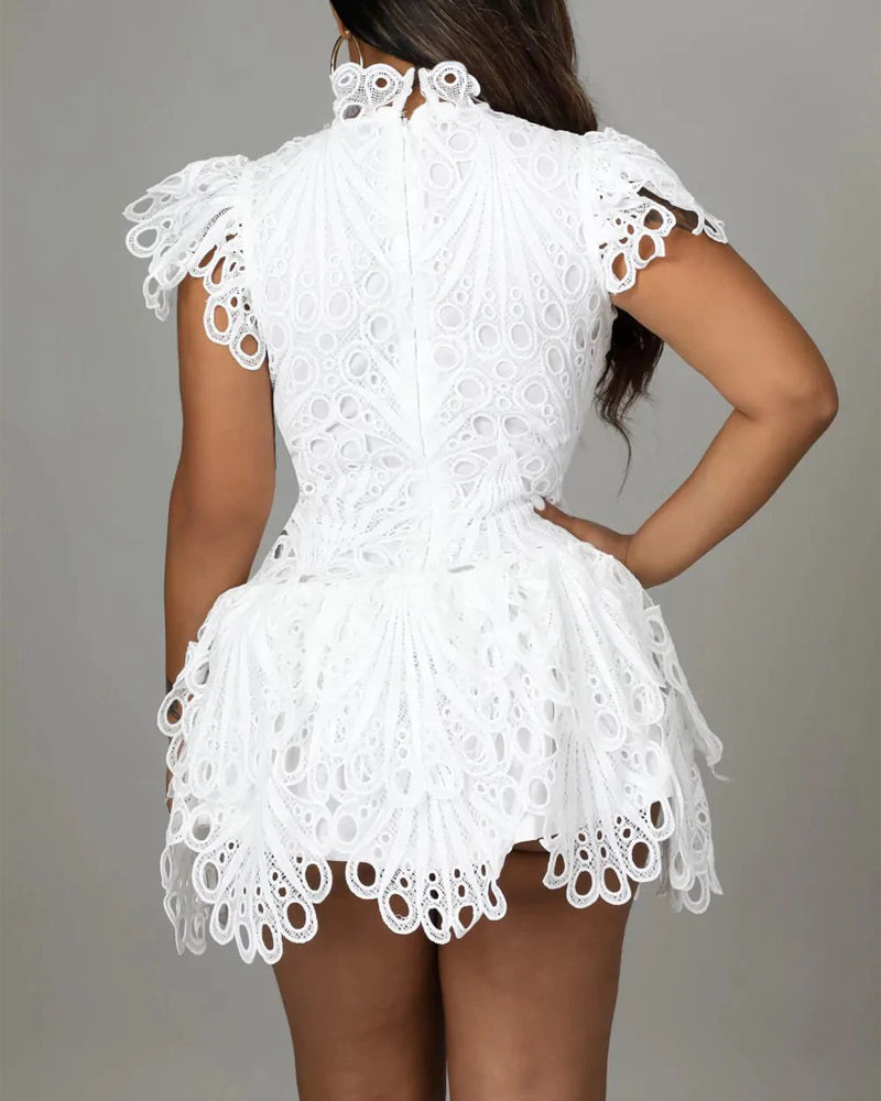 Women Solid Lace Dress 3