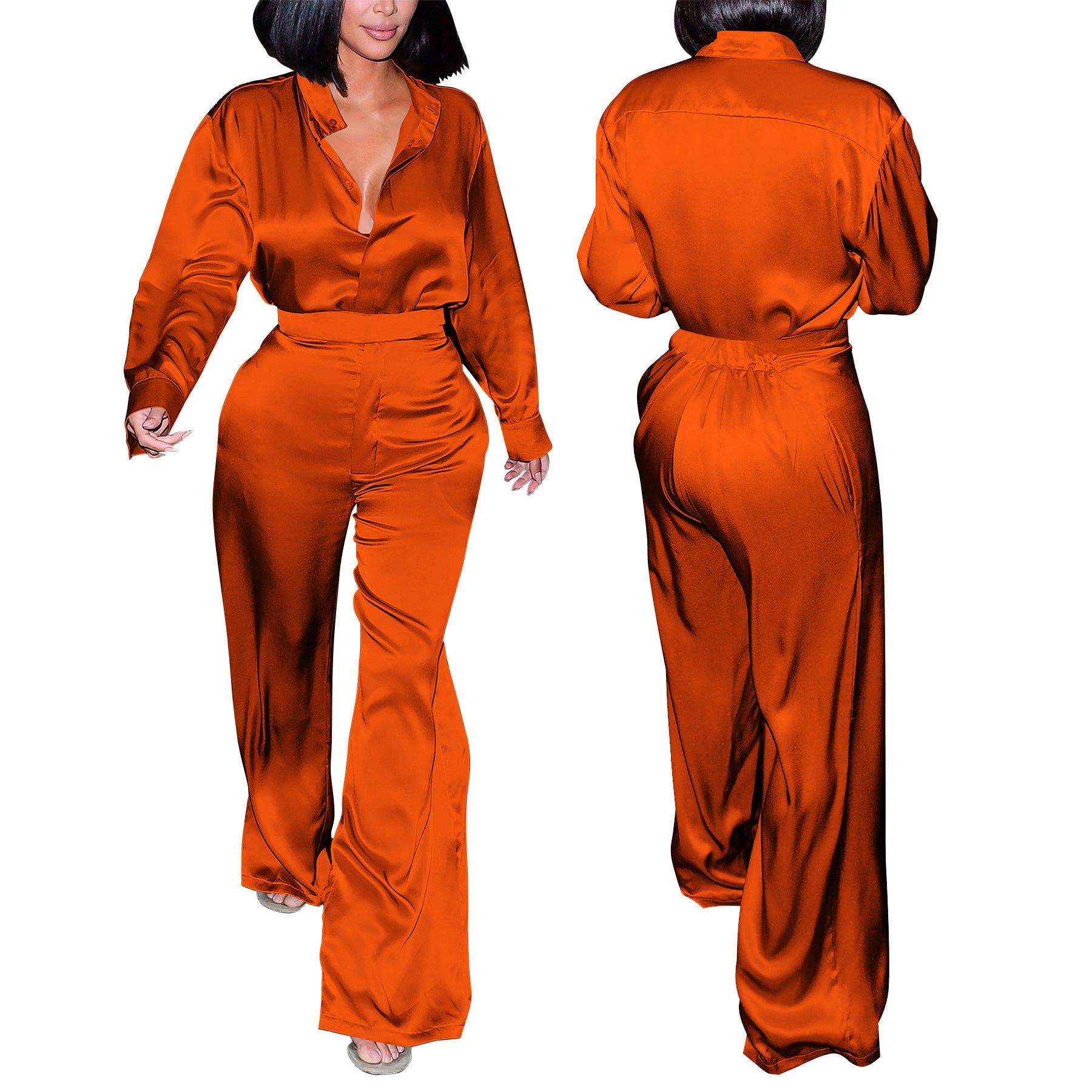 Fashion Women's Long Sleeve Shirt & Pants Set 7