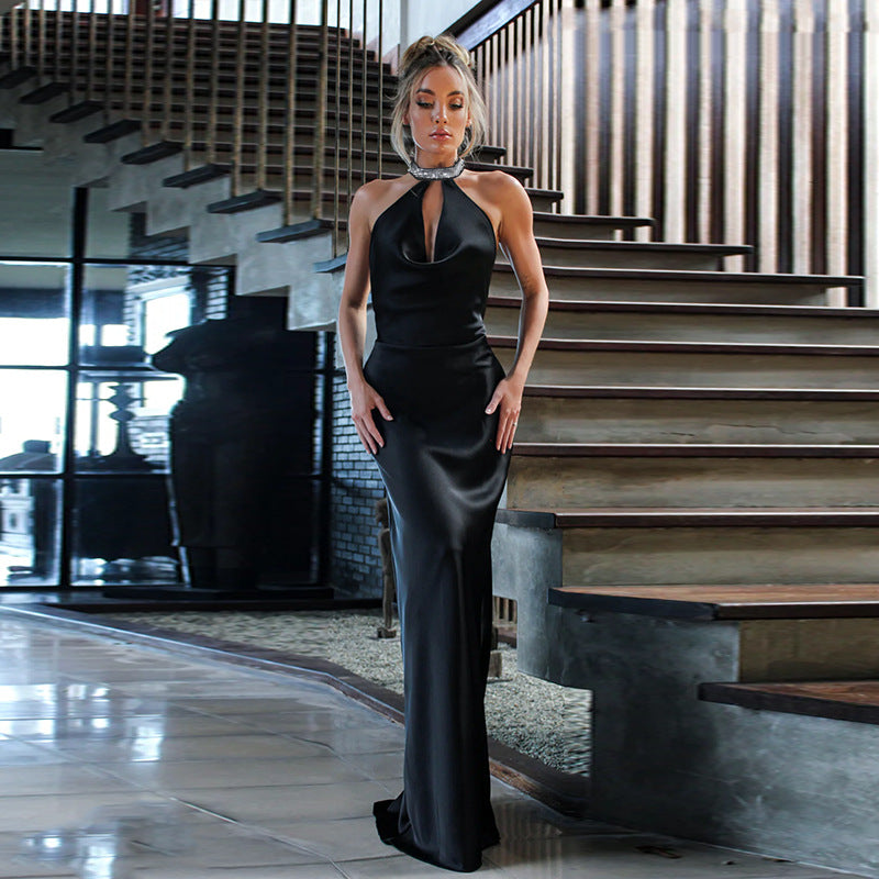 Women Spring Sexy Diamond Chain Dress