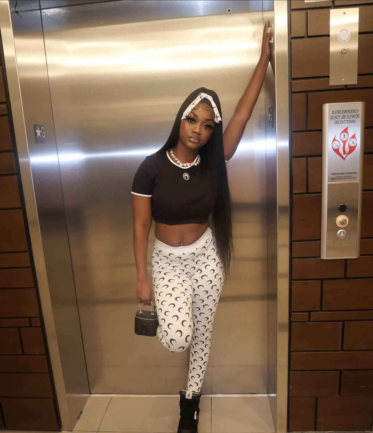 Women Trendy Printed Stretchy Basic Top and Long Pants Two-Piece Set 13