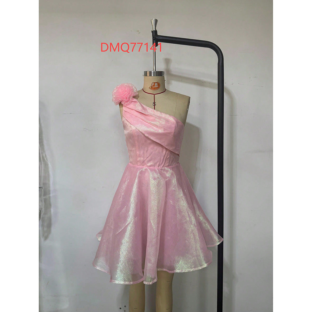 Women Summer Sexy Flower Mesh Patchwork Party Dress 9