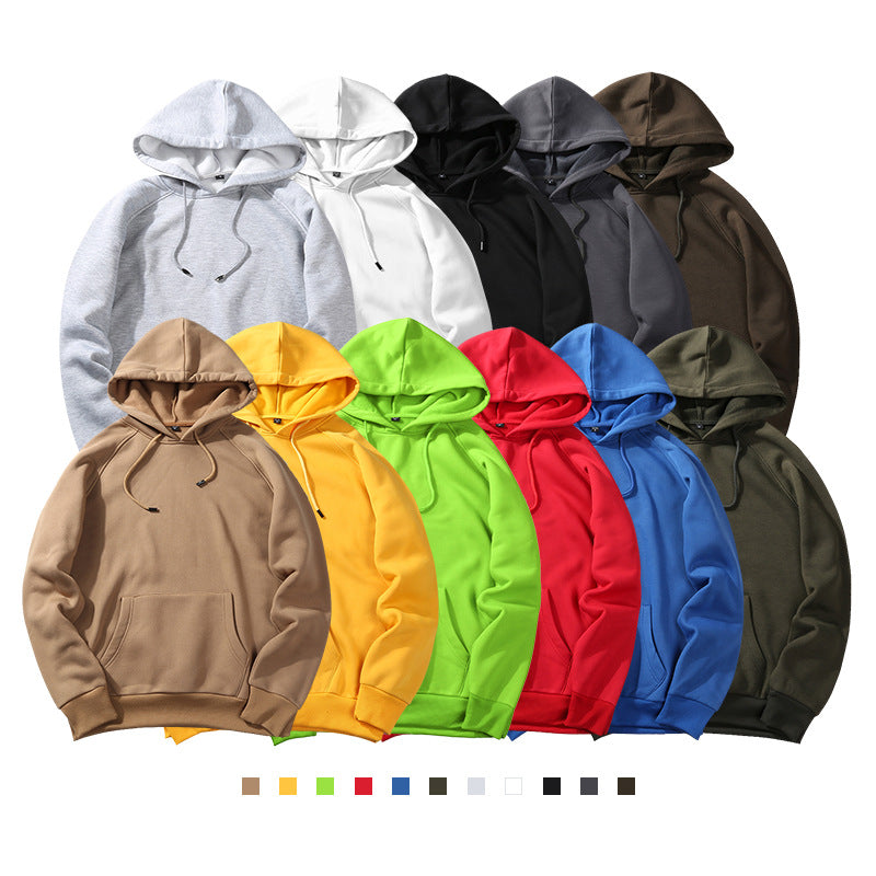 Men's Loose Solid Fleece Long Sleeve Hoodies 57