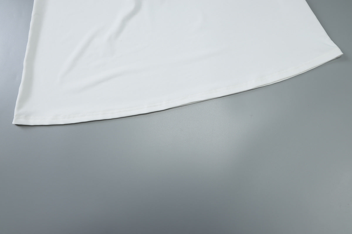 Women sexy Strapless Patchwork steel ring Bodycon Maxi Dress 16