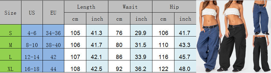 Women Cargo Denim Pants 10