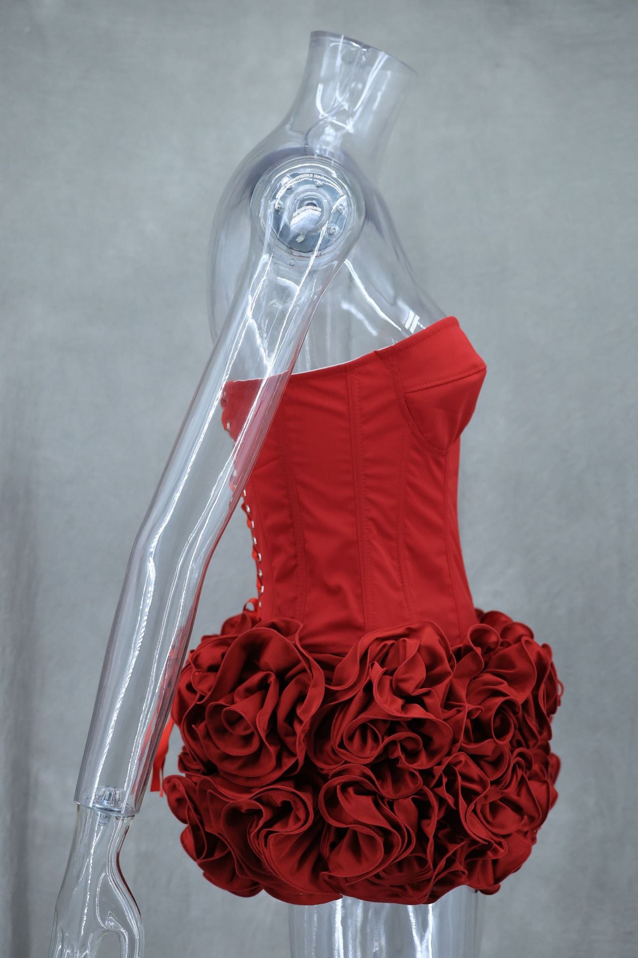 Spring Summer sexy fishbone Strapless lace-up top flower short skirt two piece set 17