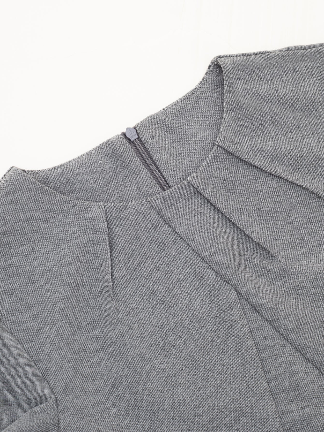 Women's Plus Size Solid Pleated Elegant Round Neck Chic Dress 5