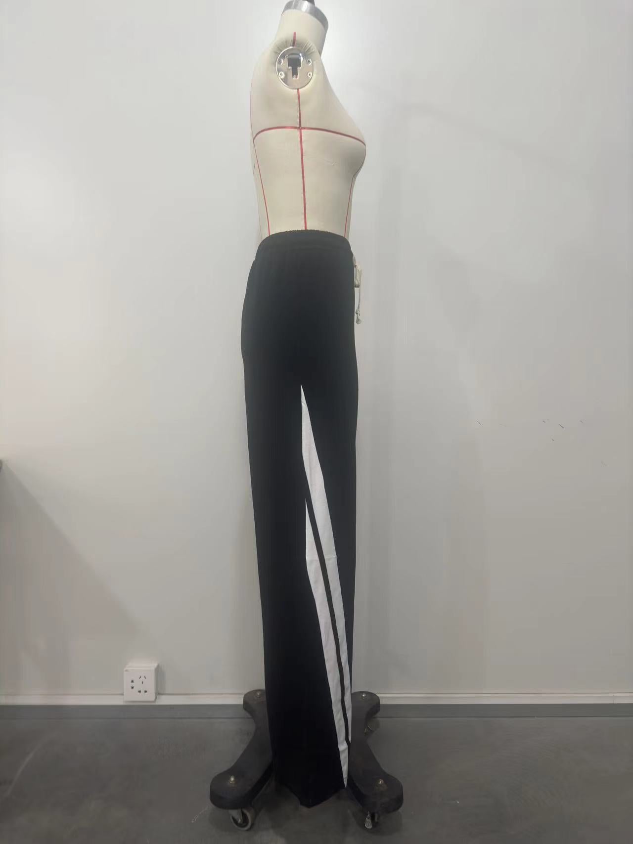 Women Fashion Stripe Patchwork Casual Pants 10