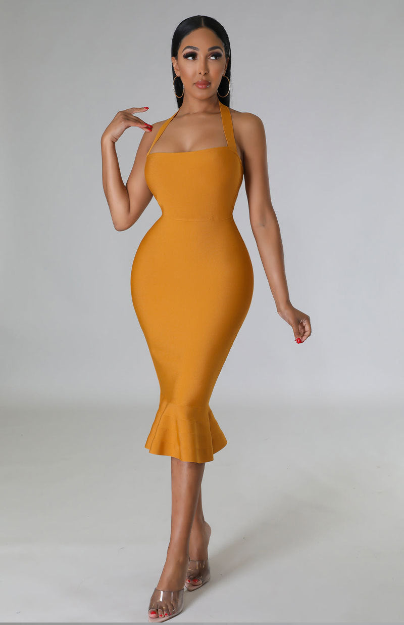 Summer Ladies Sexy Halter Neck Bodycon Dress 5