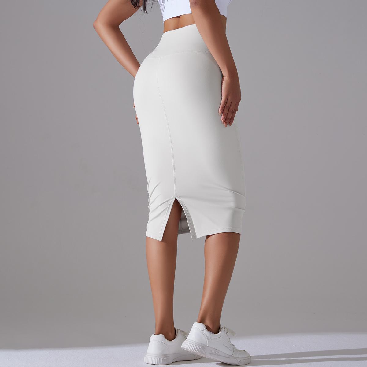 Women High Waist Stretch Slit Sports Skirt 14