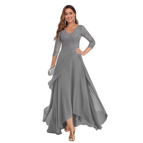 Long Slim Evening Dress Women's V-Neck Long Sleeve Prom Party Dress（Processing time need 3-6 days） 6