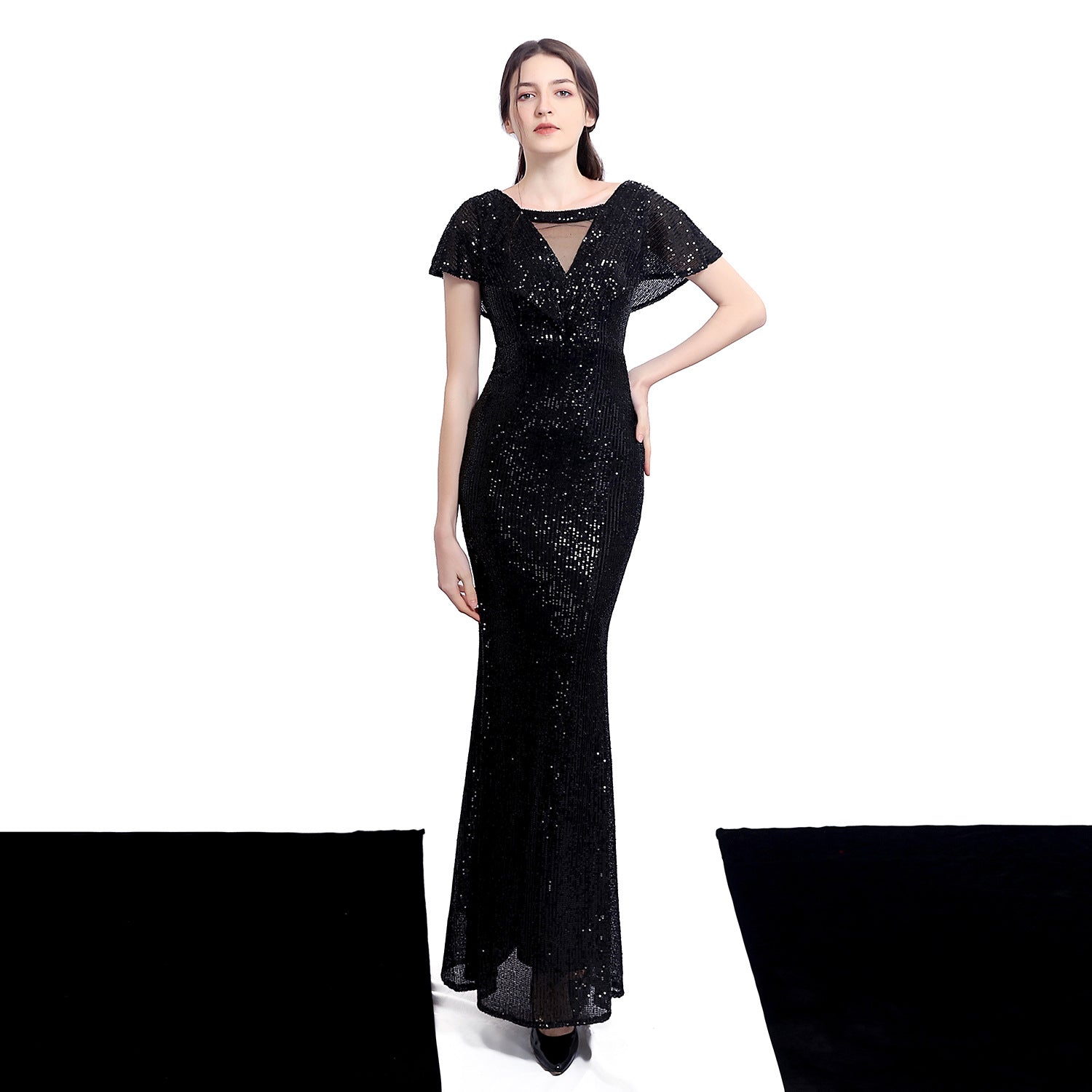 Long Sequin Plus Size Fat Beauty Mermaid Formal Party Evening Dress 4