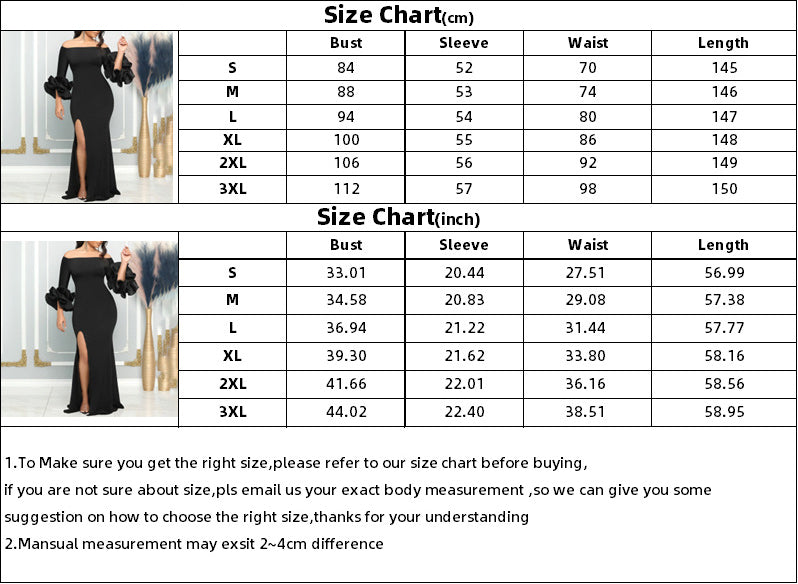Women Off Shoulder Sexy Slit Ruffle Sleeve Formal Party Maxi Dress 14