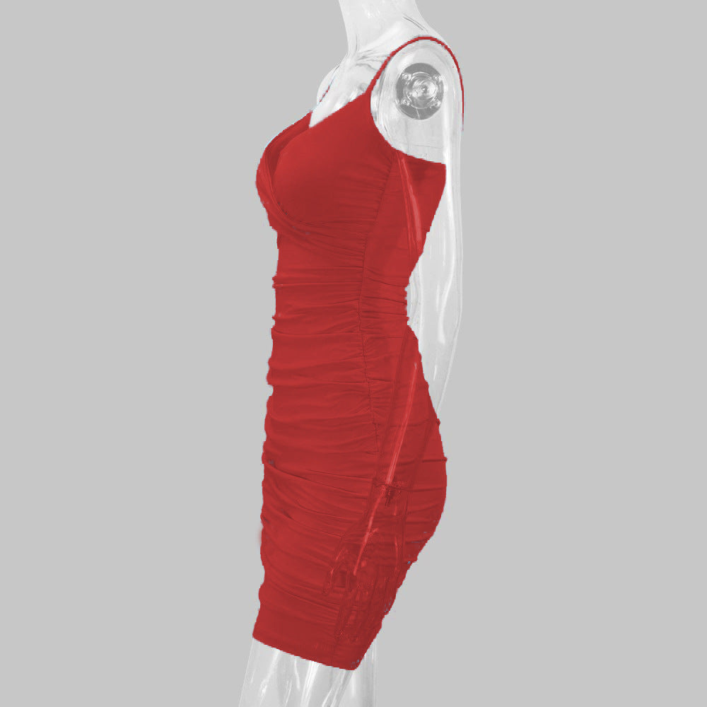 Women's Clothes Sexy Summer Style Straps V-Neck Bodycon Dress 32