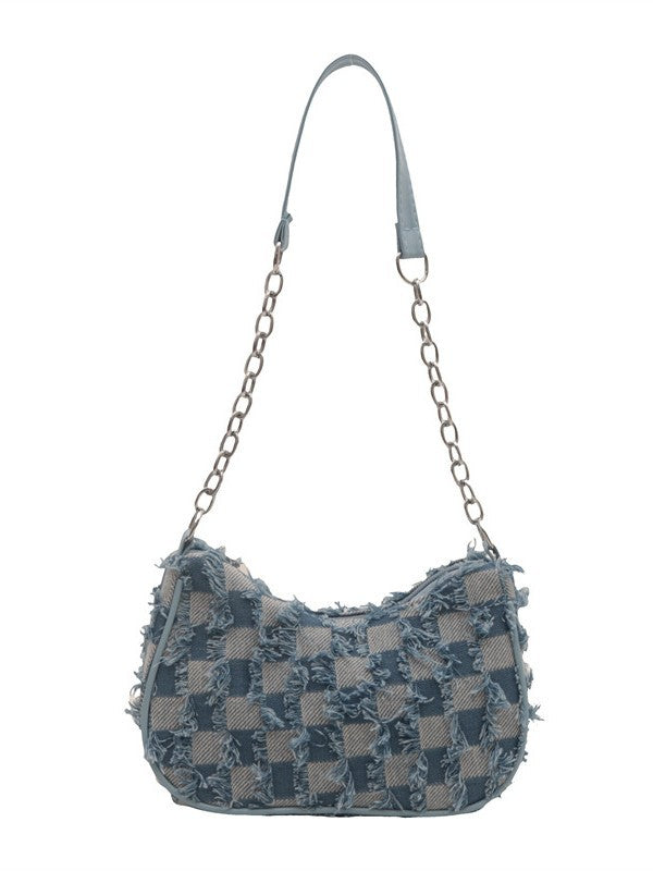 Star Denim Trendy Casual Chain Crossbody Bag 9