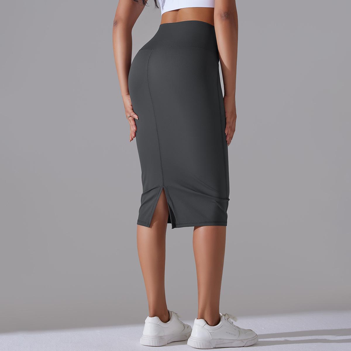 Women High Waist Stretch Slit Sports Skirt 66