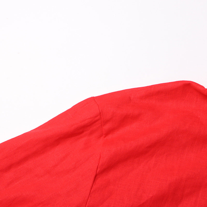 Women Turndown Collar long sleeve solid shirt Top and Casual shorts two-piece set 28