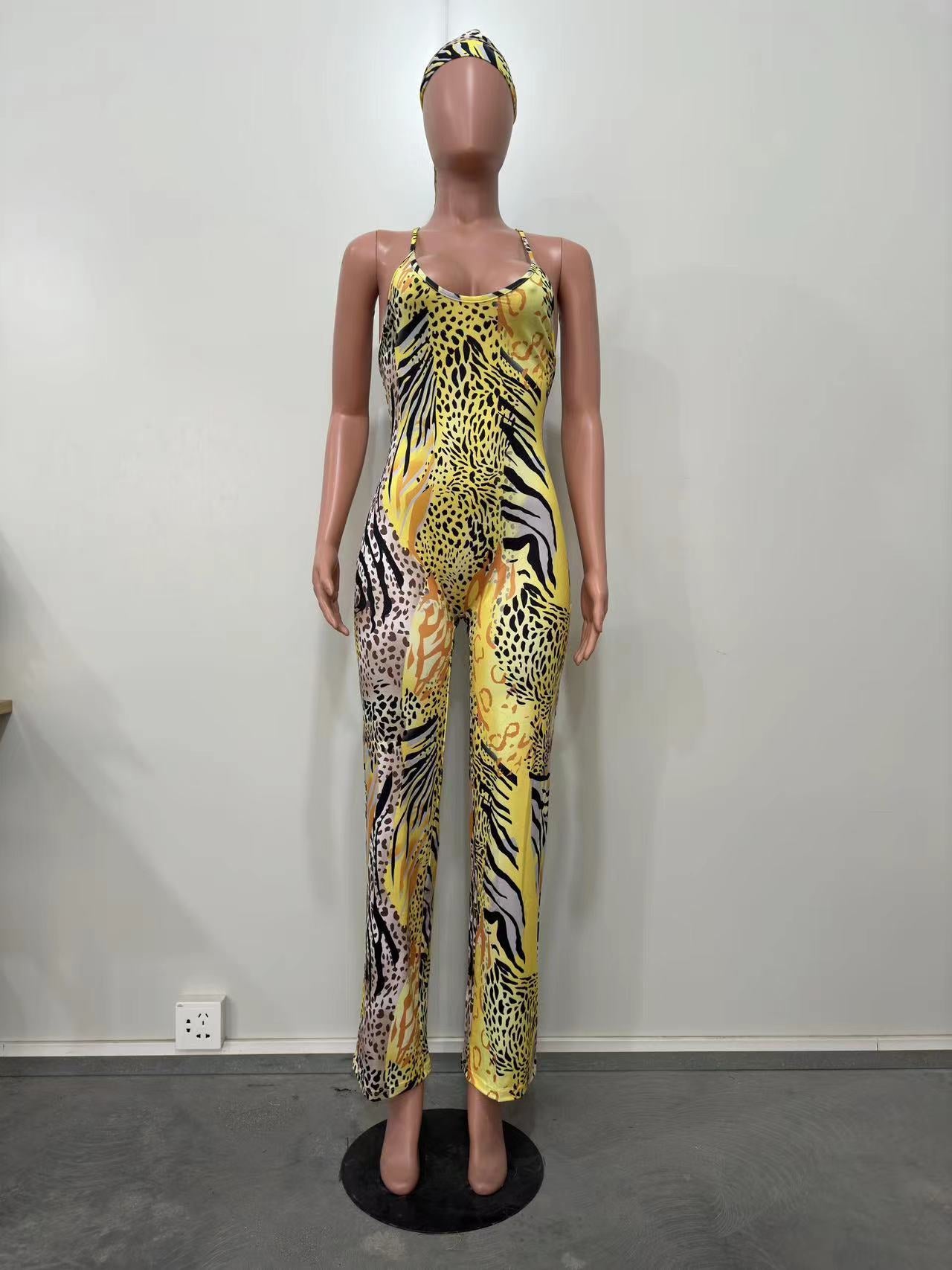 Summer Women's Leopard Print Camisole Jumpsuit 8