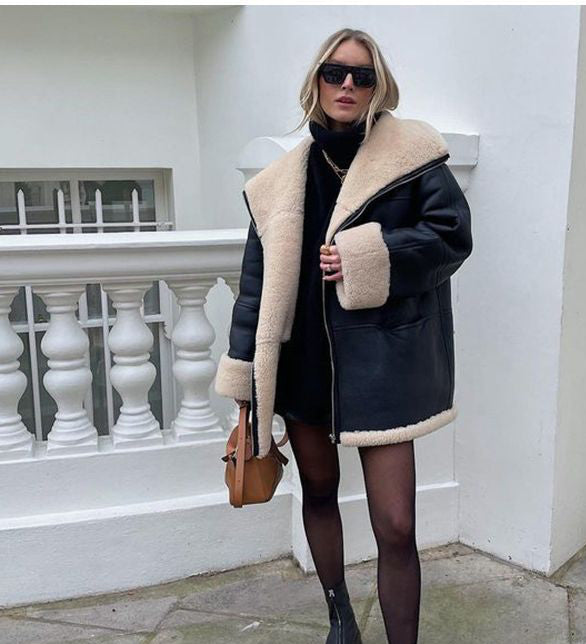 Women's Autumn And Winter New Fashionable Fur Leather Jacket 5