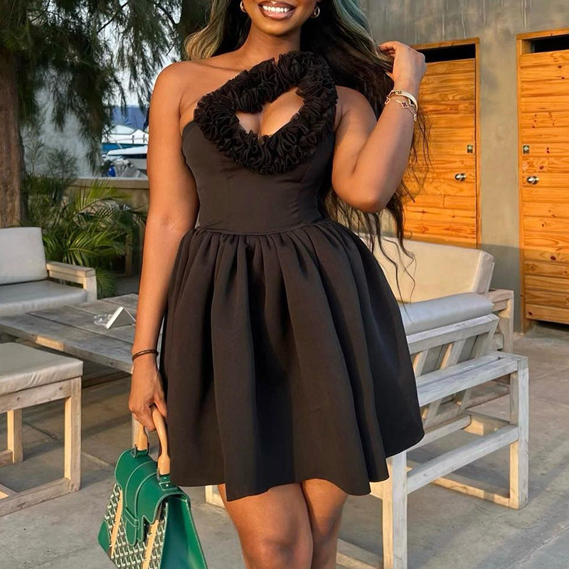 Women Solid Sexy Sleeveless Dress 4