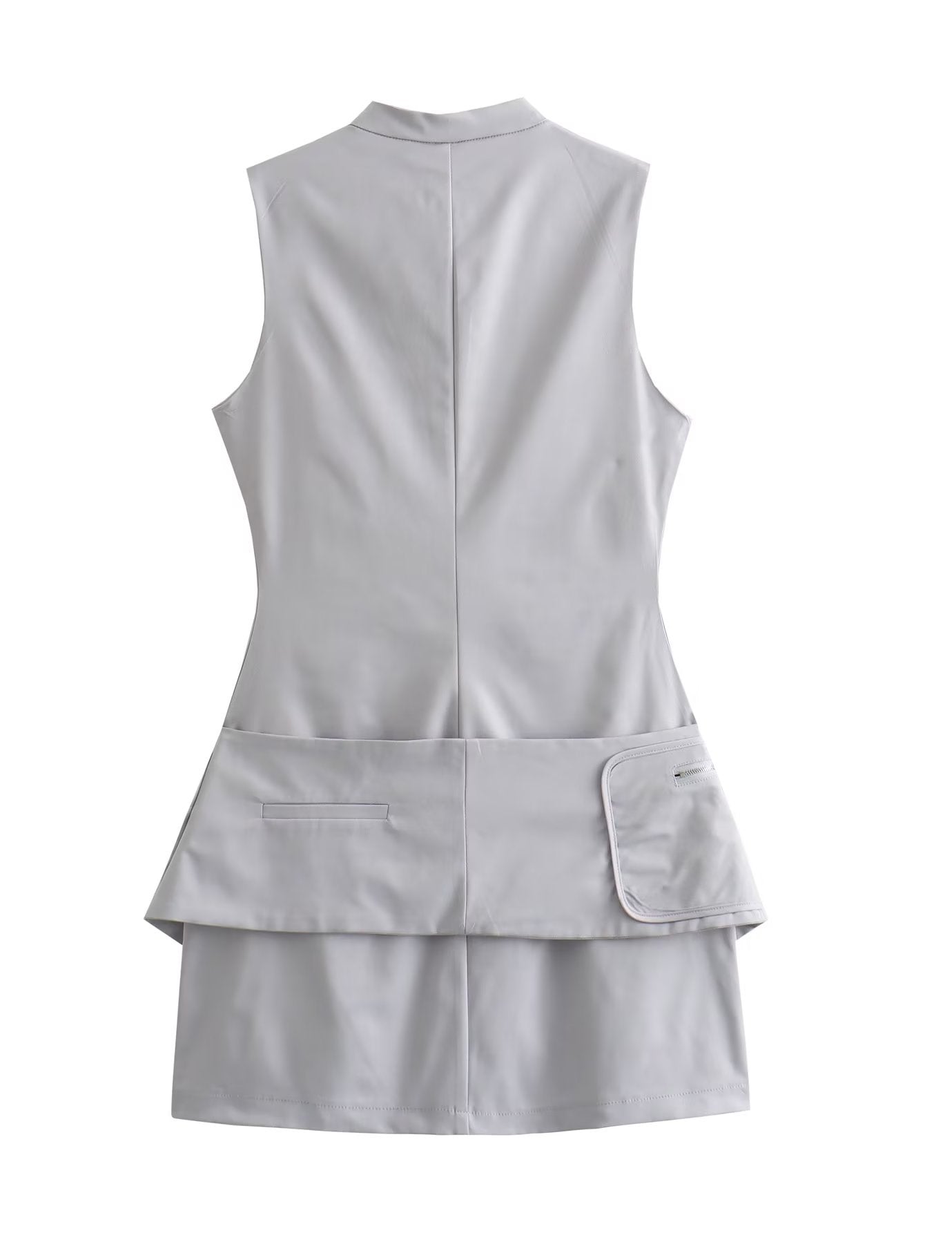 Autumn Women pocket belt Mini dress 4