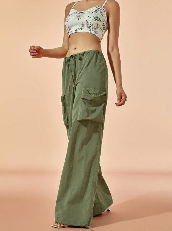 Drawstring Wide-Leg Casual Street Style Loose Lazy Athletic Quick-Dry Long Pants 5