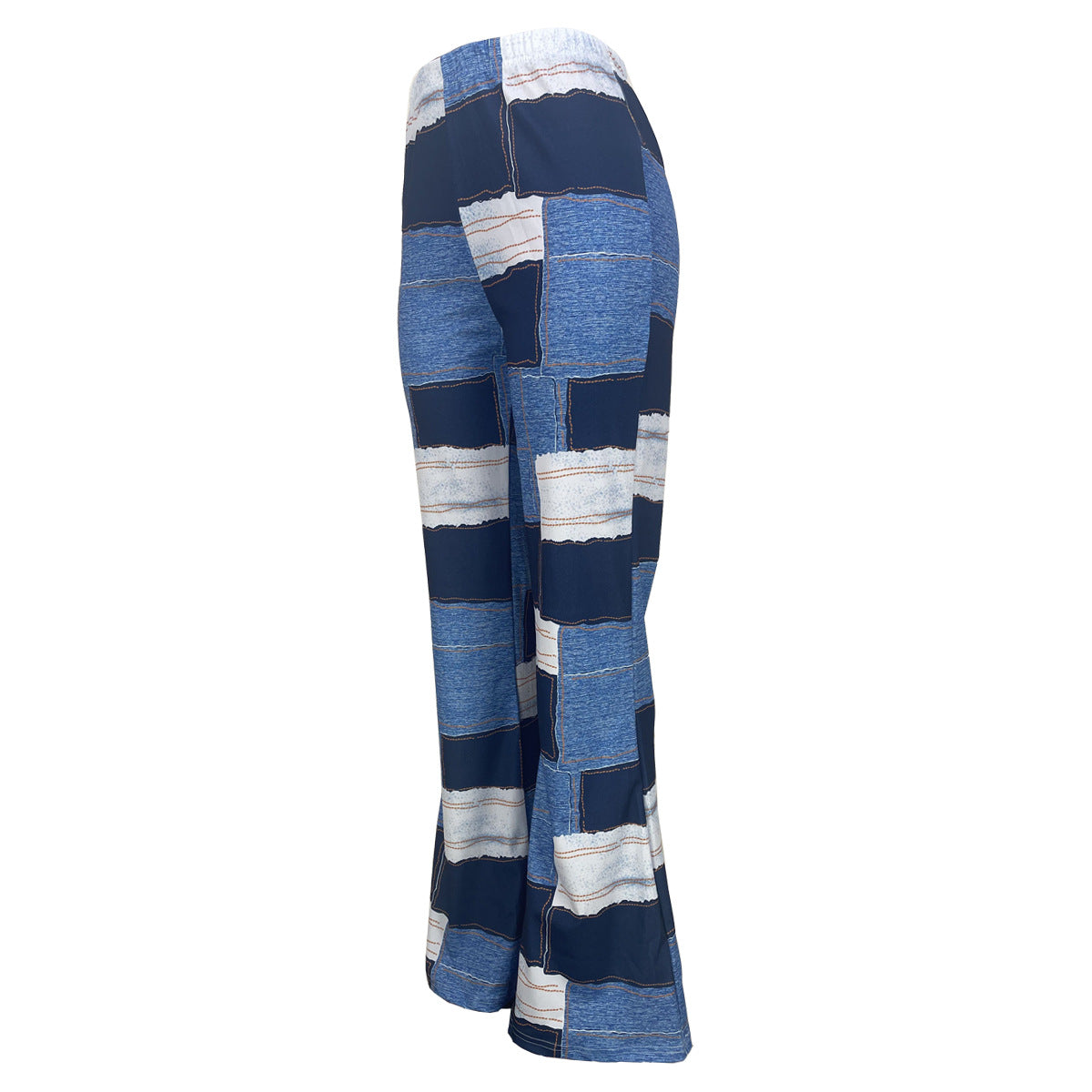 Women Casual Printed Plaid Casual Pants 7