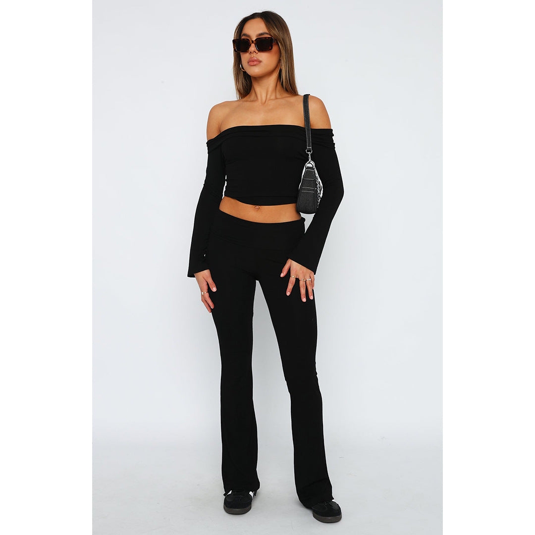 Women's Fashion Comfortable Slim Fit Low Rise Bell Bottom Pants 38