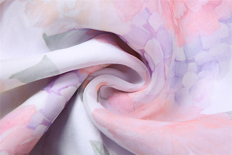 Women's Spring Printed Halter Neck Backless A-line Mini Dress 16