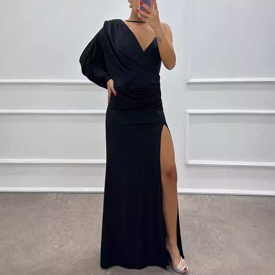 sexy fashion V-neck single sleeve elegant formal party evening dress 8