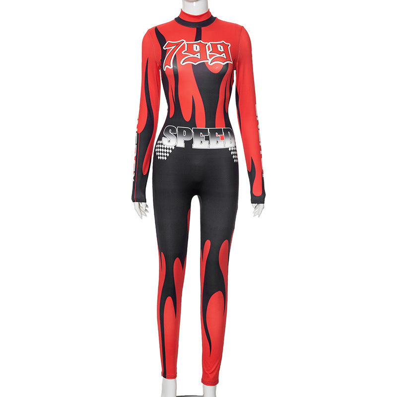 Street style letter print jumpsuit 9