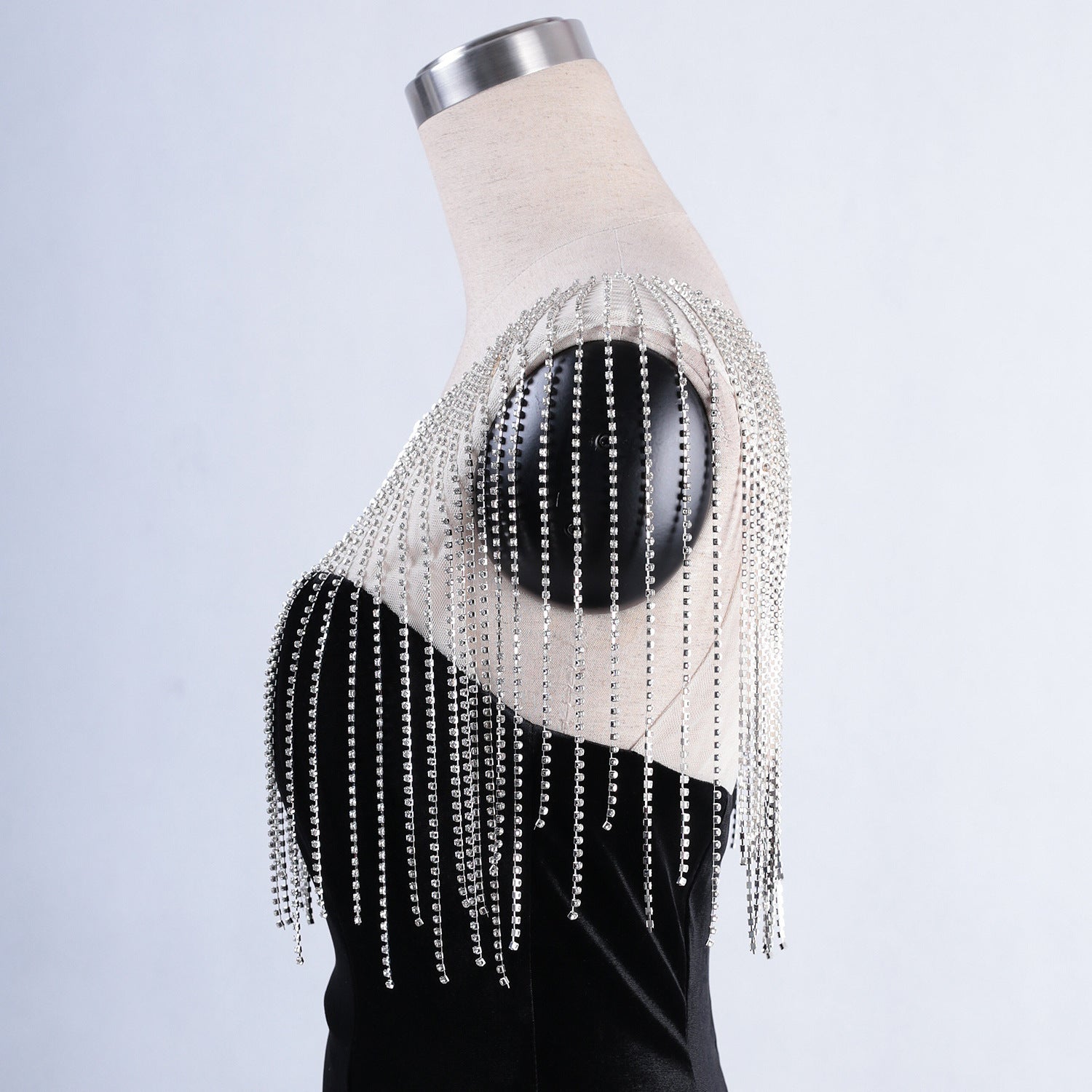 diamond chain velvet evening dress Formal Party long slim and elegant mermaid Prom Dress 30