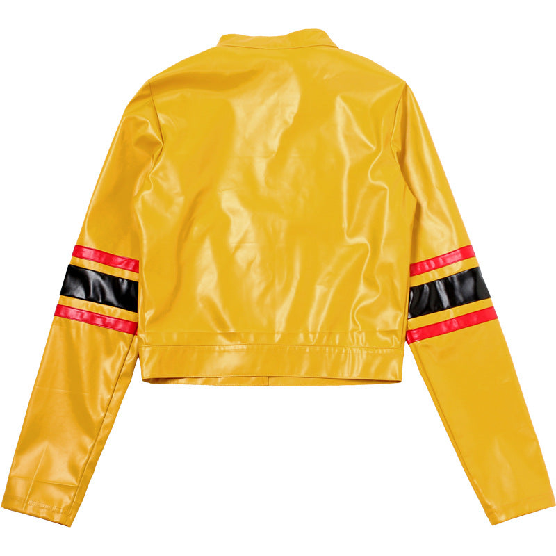 Women street embroidery contrast color Crop Top jacket 12