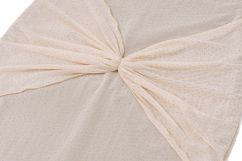 Women sexy chest-wrapped sequined fishtail dress 17