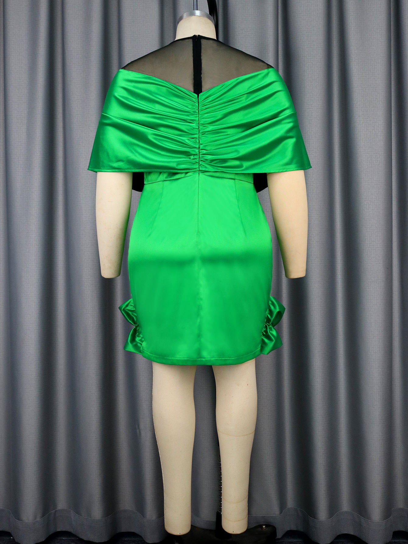 Women See-Through Elegant Shawl Sleeve Formal Party Bodycon Dress 4