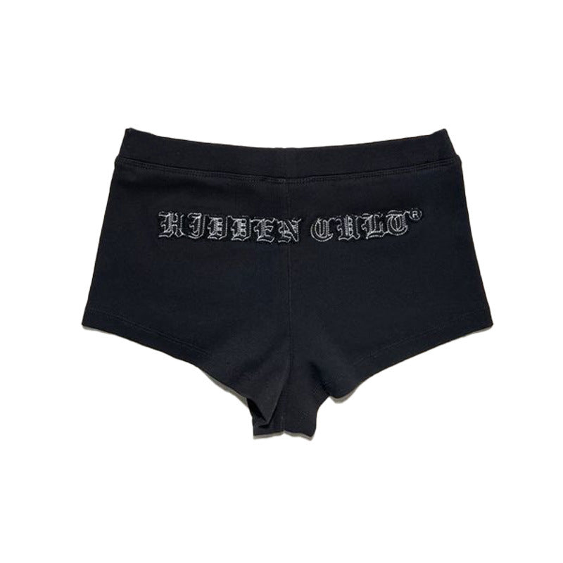 Women American style patchwork letter short-sleeved top and shorts two-piece set 12