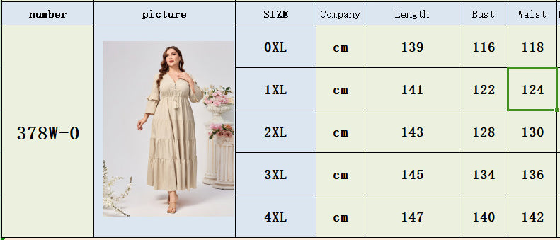 Plus Size Women V-neck Solid Dress 7