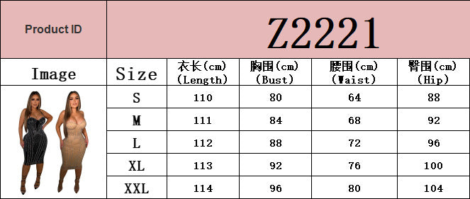 Autumn And Winter Women's Sexy Mesh Beaded Strap Nightclub Dress 10