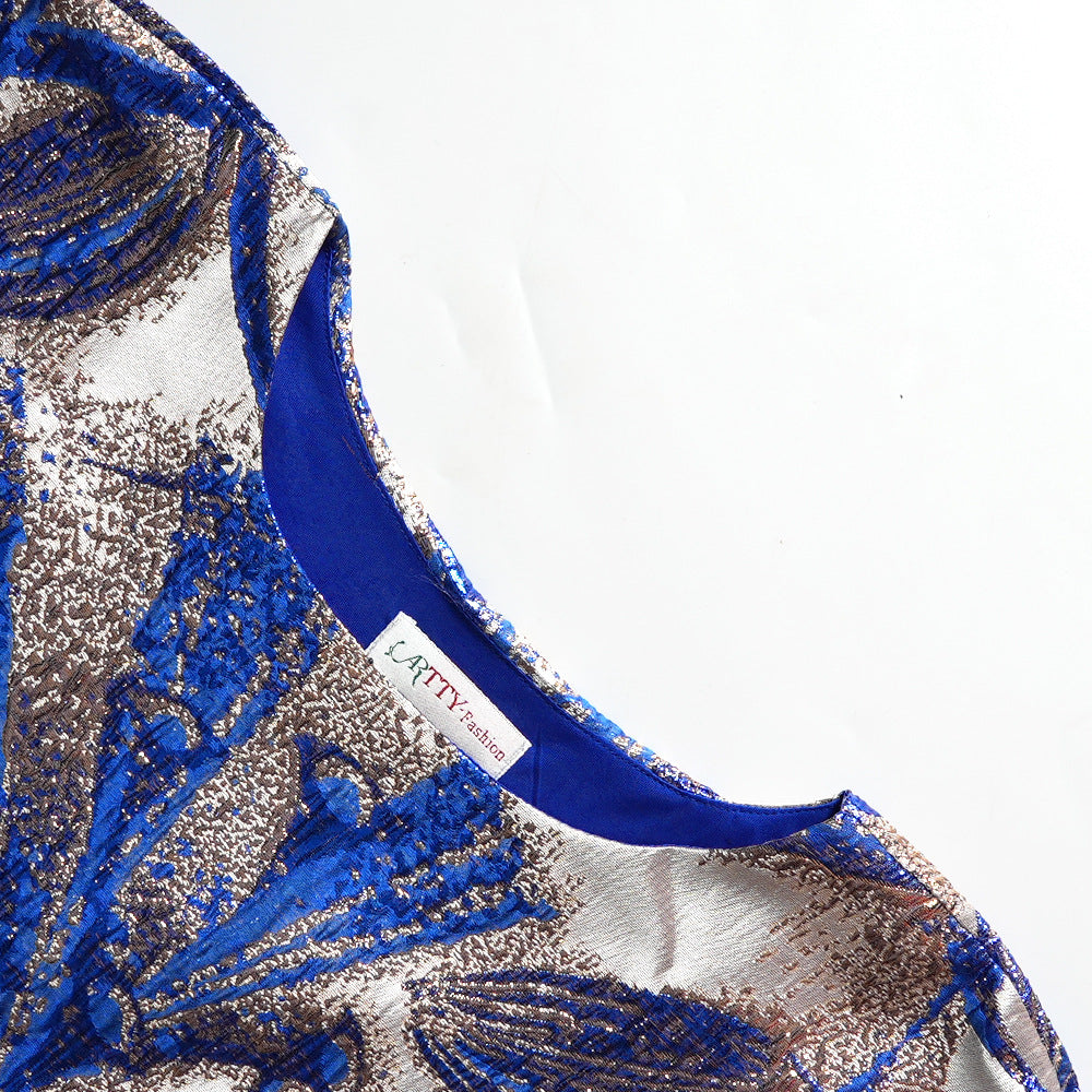 African Women's Plus Size Print Dress Jacquard Robe Headscarf 22